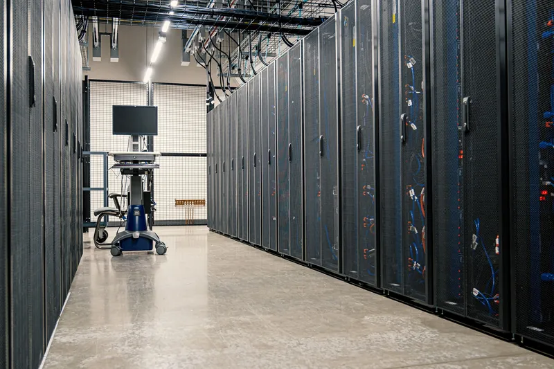 Serverschränke in einem Rechenzentrum